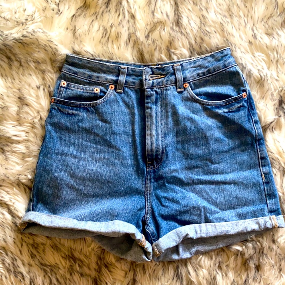 ASOS high rise denim shorts